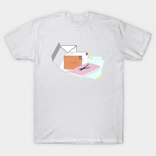 Snail Mail Happy Mail (Stacked Version – White Background) T-Shirt